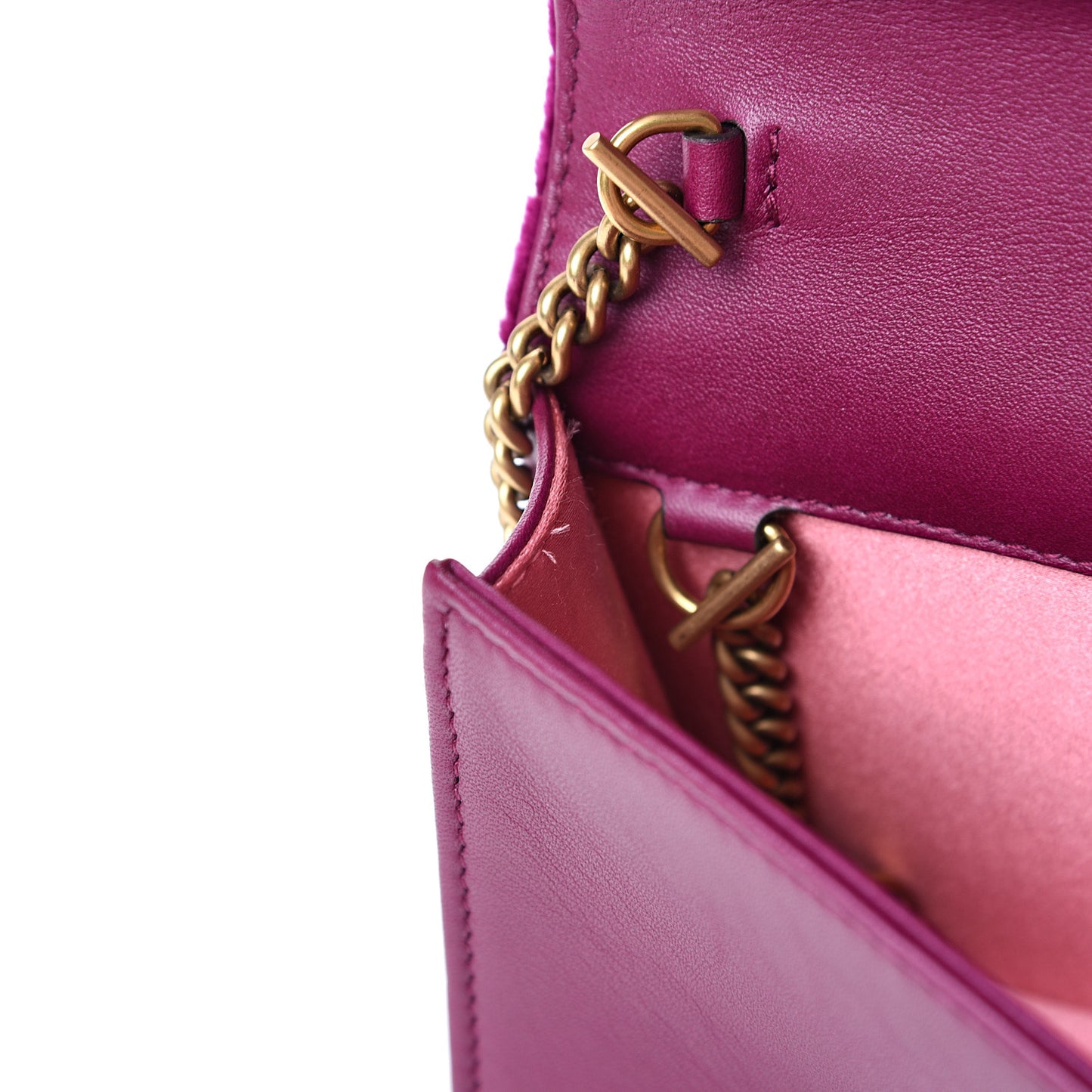 Velvet Matelasse GG Marmont Mini Bag Fuchsia Violet Cyclamen