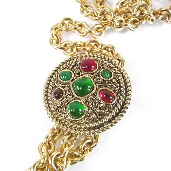 Chanel Gripoix Poured Glass Chain Belt Gold 4 of 6