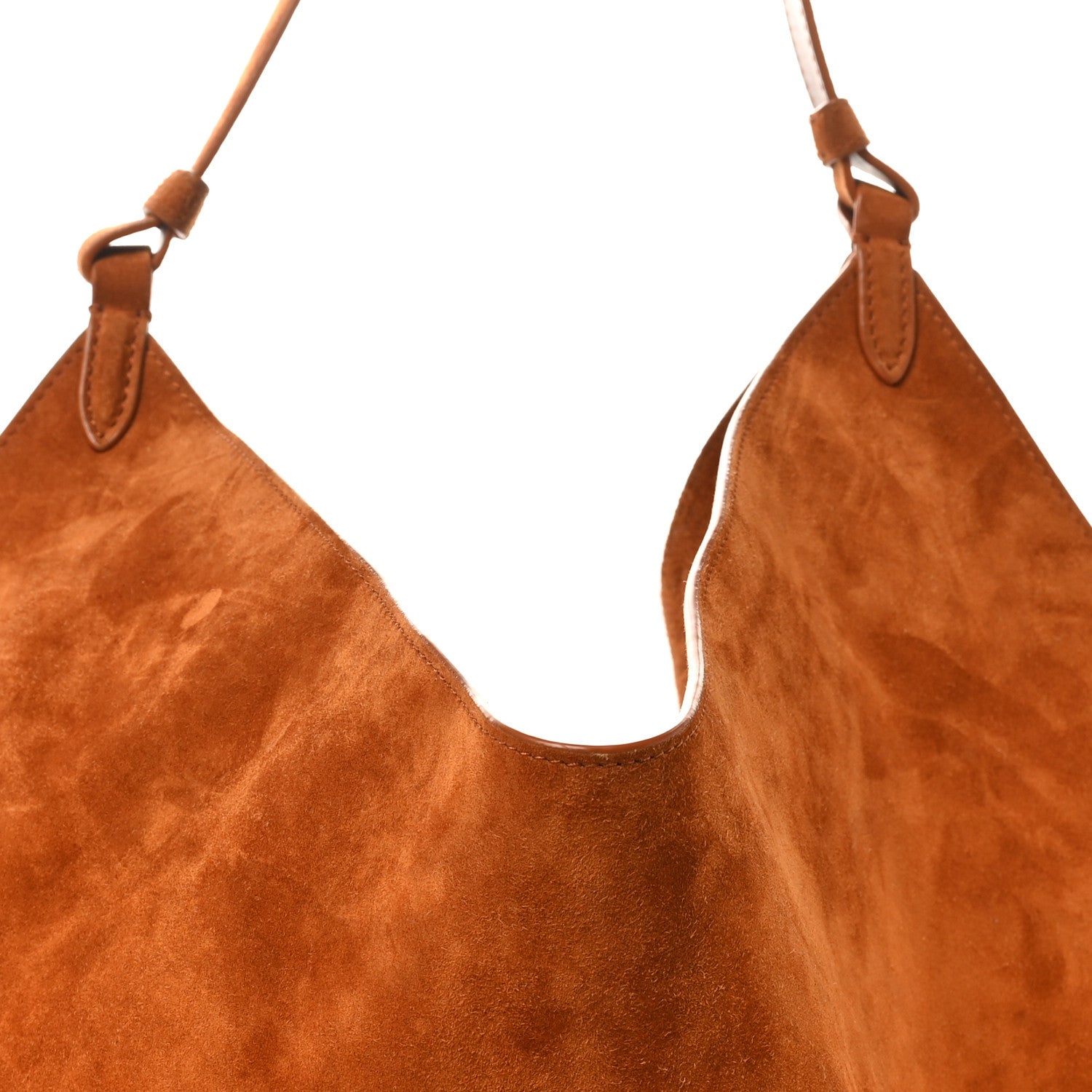 Khaite Suede Calfskin Medium Lotus Tote Caramel 6 of 8