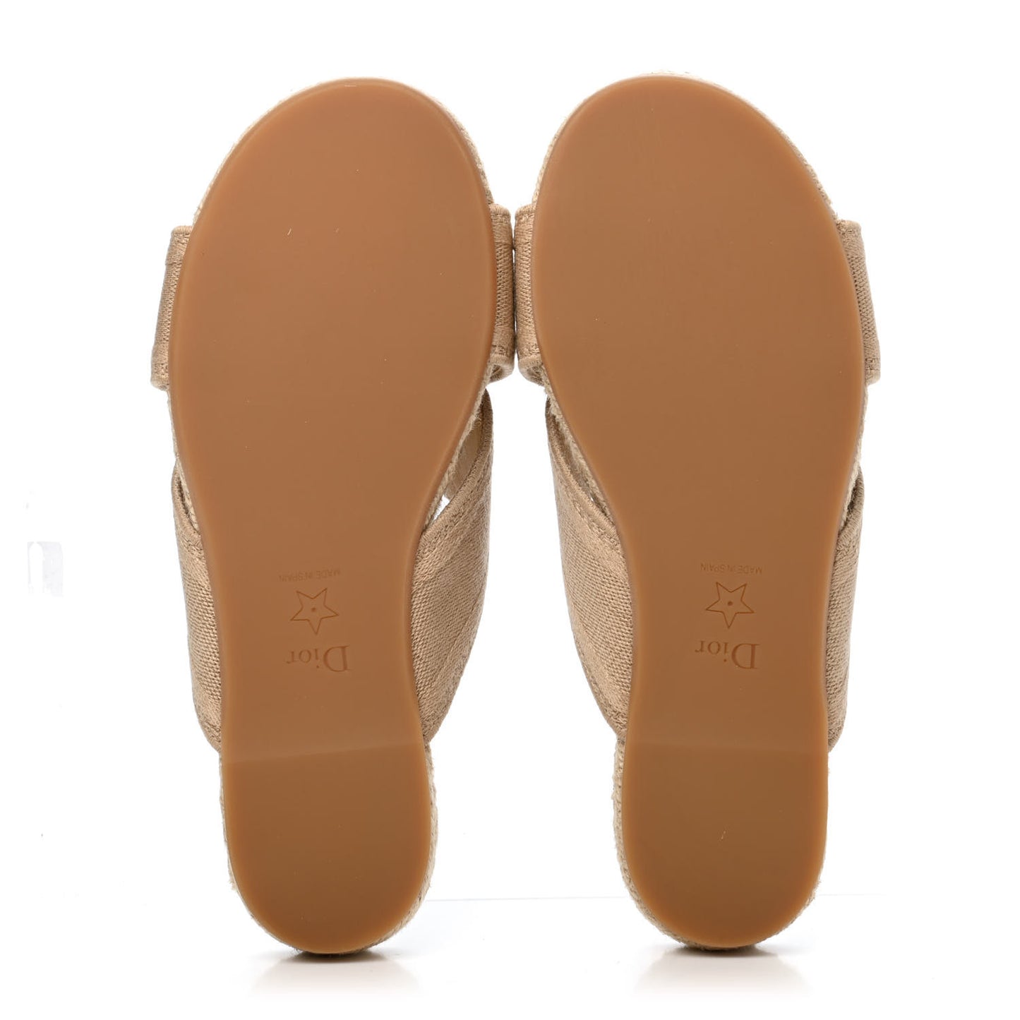 Canvas Embroidered Granville Espadrille Crisscross Flat Slide Sandals 36 Creame