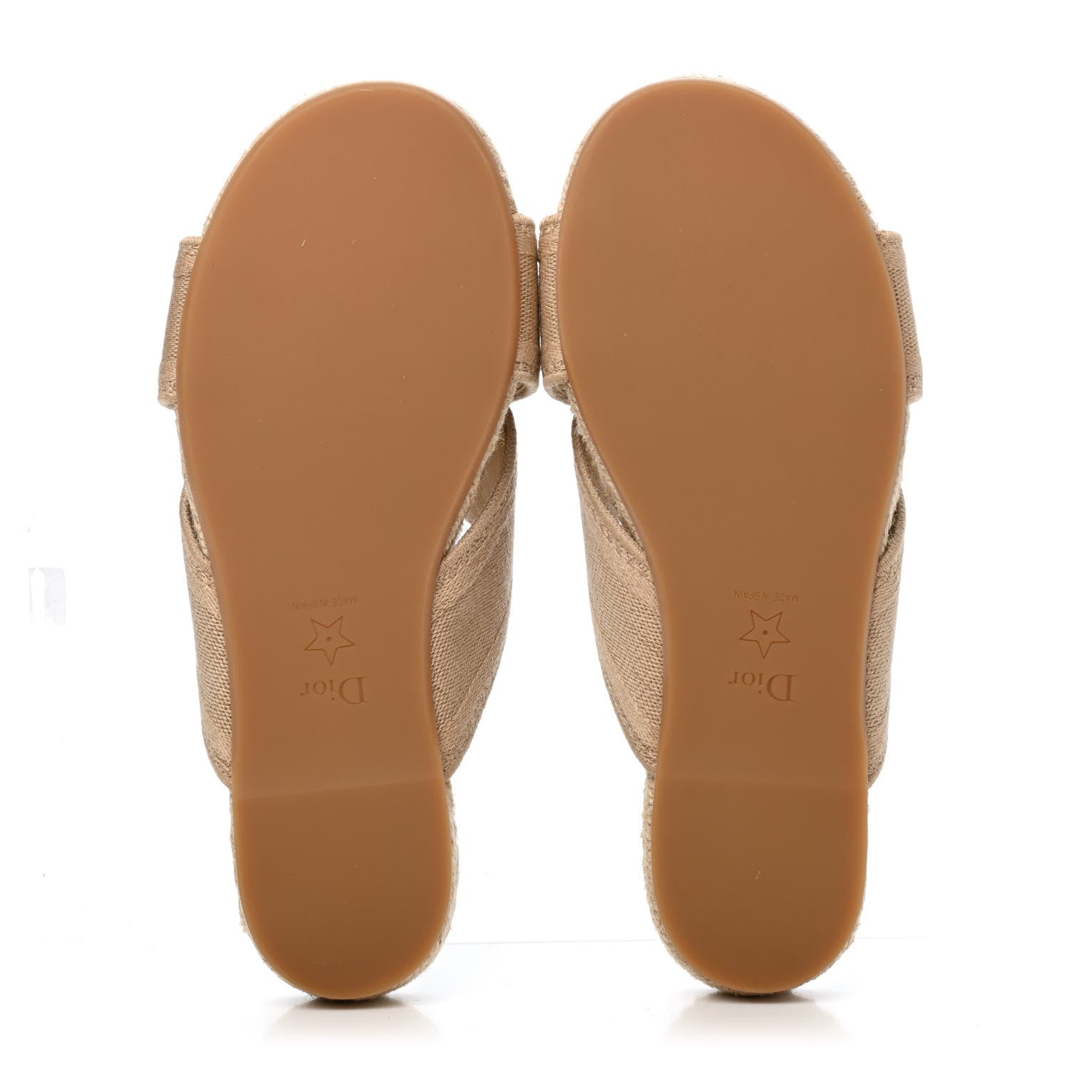 Christian Dior Canvas Embroidered Granville Espadrille Crisscross Flat Slide Sandals 36 Creame 4 of 4