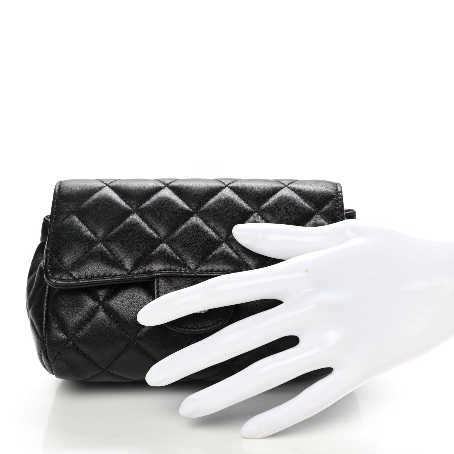 Chanel Lambskin Quilted Flap Cosmetic Case Black 2 of 8