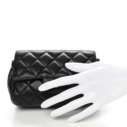 Chanel Lambskin Quilted Flap Cosmetic Case Black 2 of 8