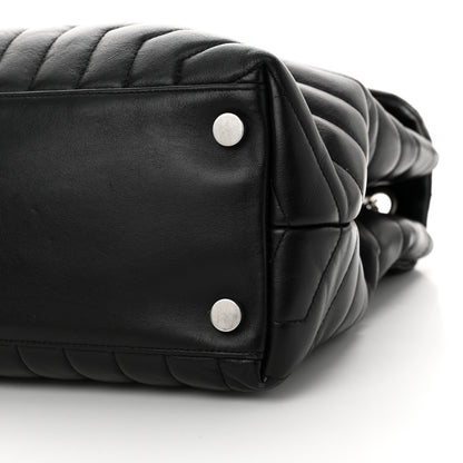 Saint Laurent Calfskin Y Quilted Monogram Large Loulou Chain Satchel Black 10 of 12