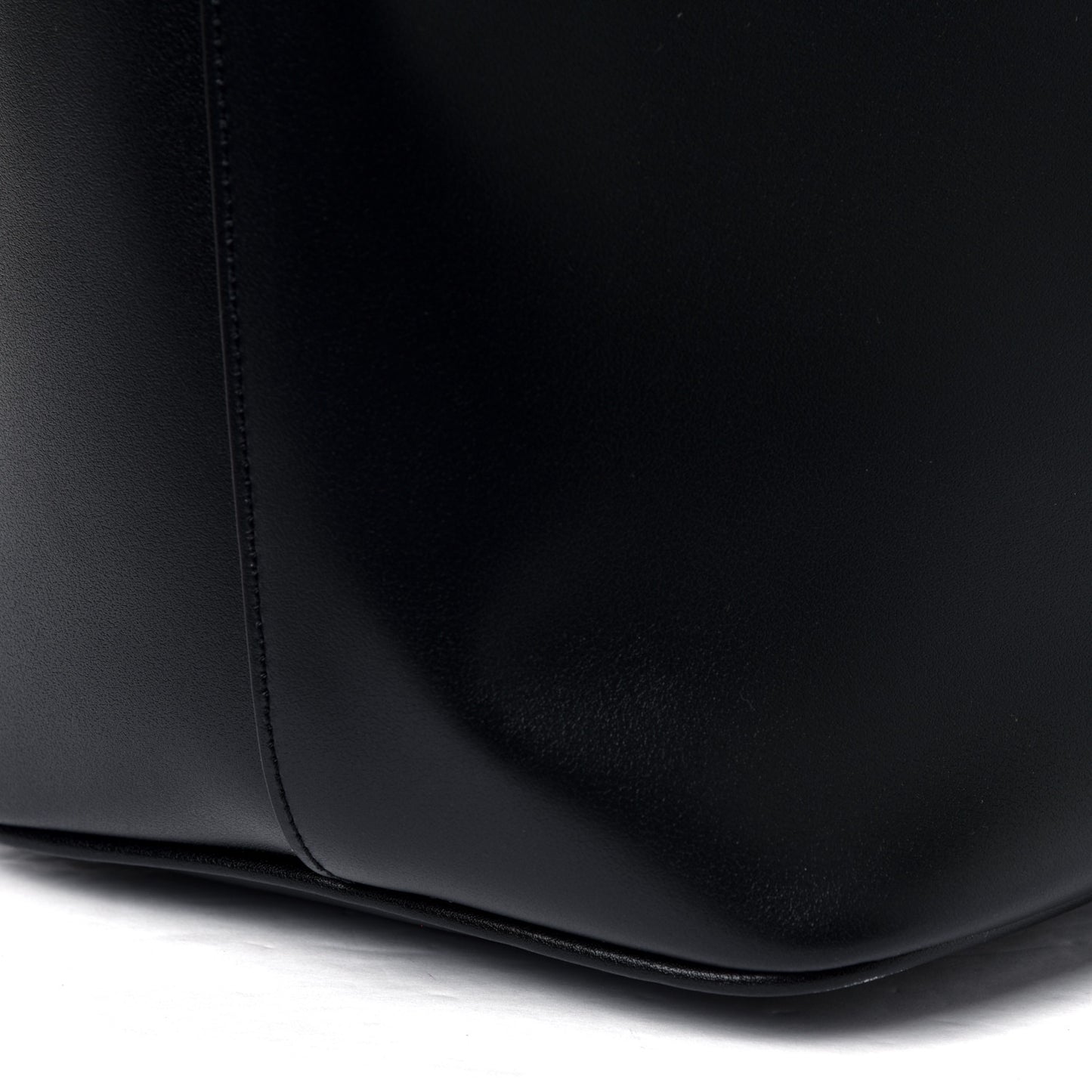 Calfskin Logo Print Wing Shopping Bag Black