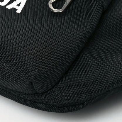 Balenciaga Sport Nylon Logo Embroidered Wheel Belt Bag Black White 9 of 9