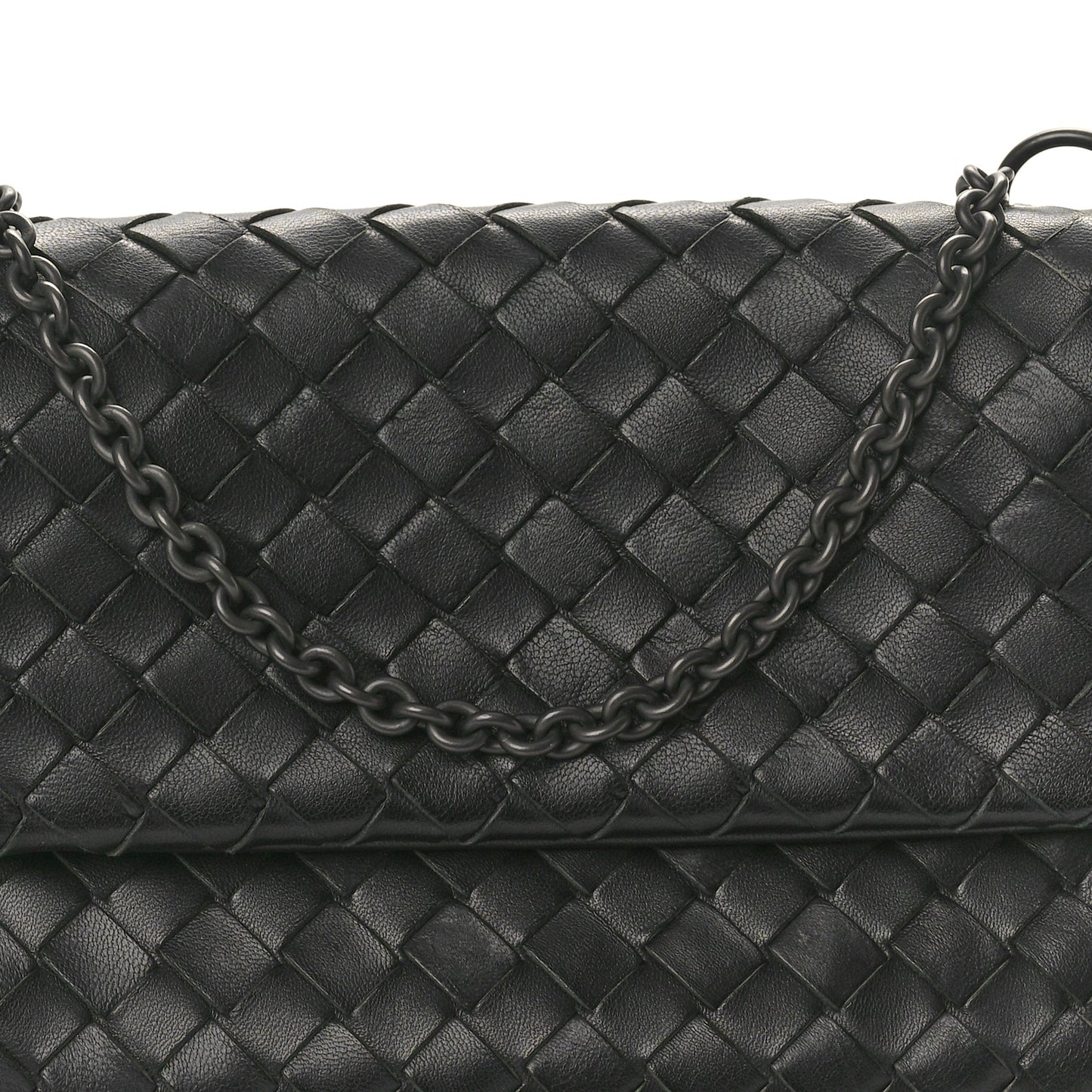 Nappa Intrecciato Small Chain Crossbody Black