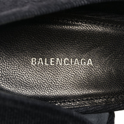Balenciaga Denim BB D'Orsay Pointed Toe Knife 80mm Pump 39.5 Black 9 of 10