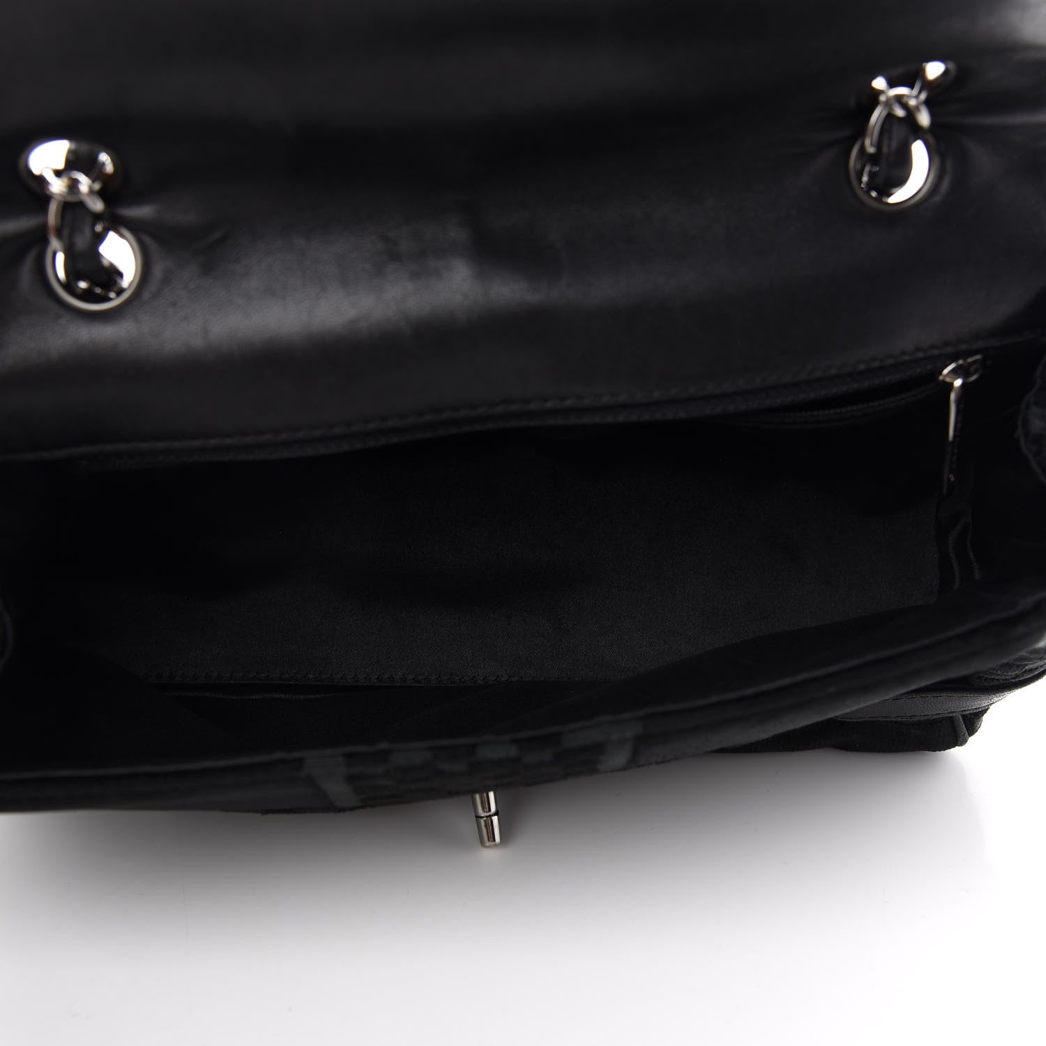 Chanel Velvet Checkered Flap Bag Black 5 of 9