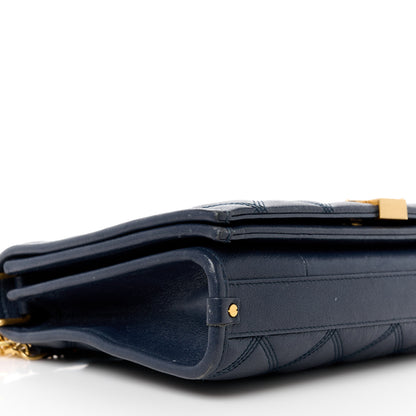 Saint Laurent Lambskin Quilted Mini Becky Chain Bag Blue Charron 10 of 11