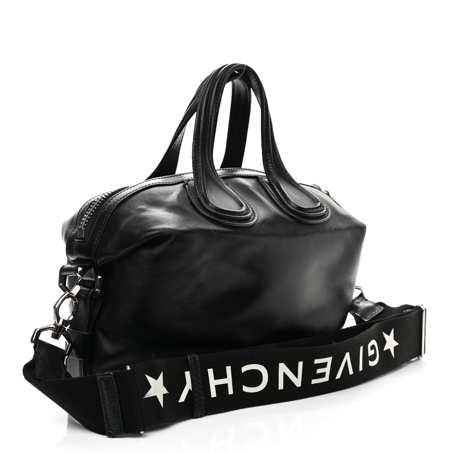 Givenchy Waxed Calfskin Medium Nightingale Logo Strap Black 3 of 11