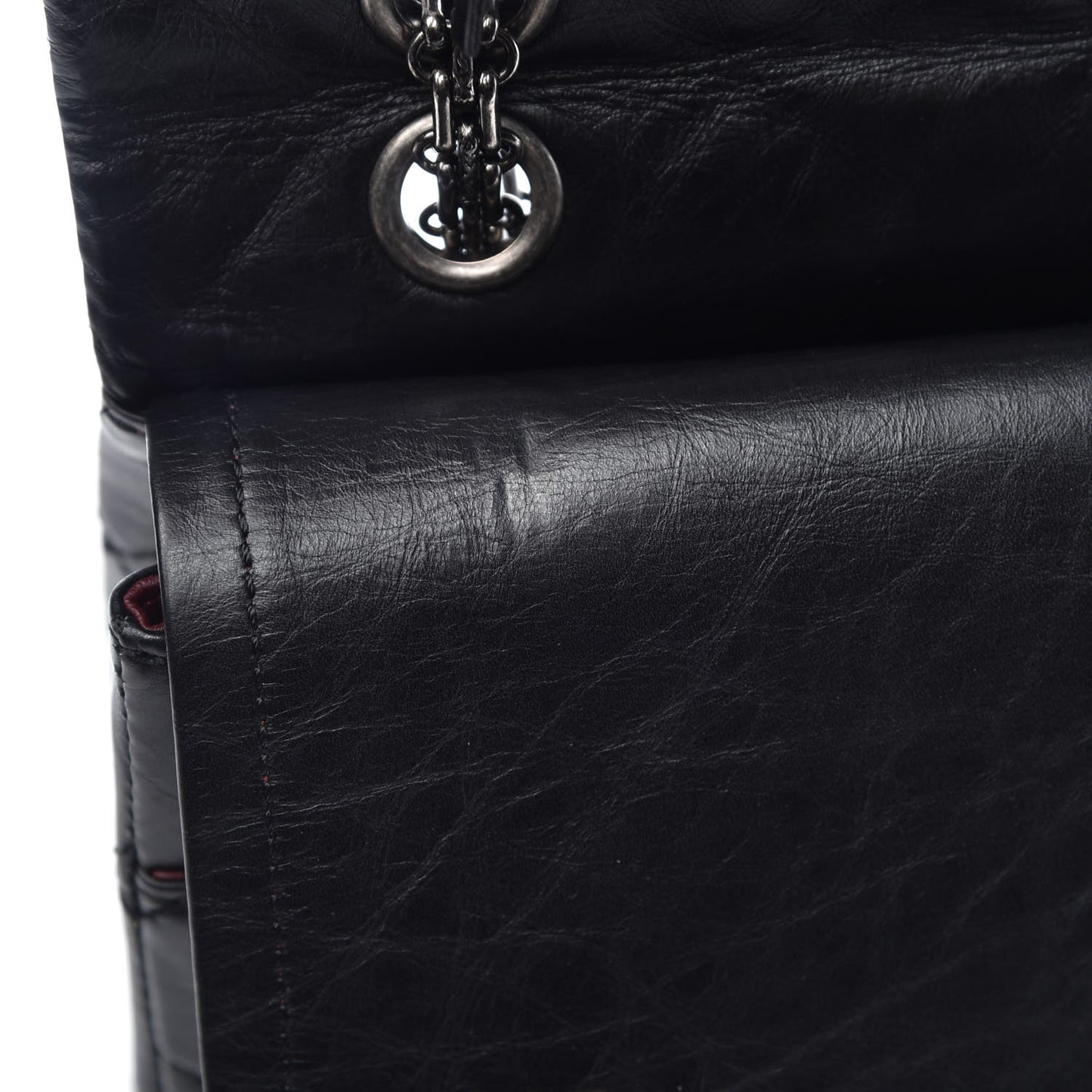 Aged Calfskin Quilted 2.55 Reissue 227 Flap Black