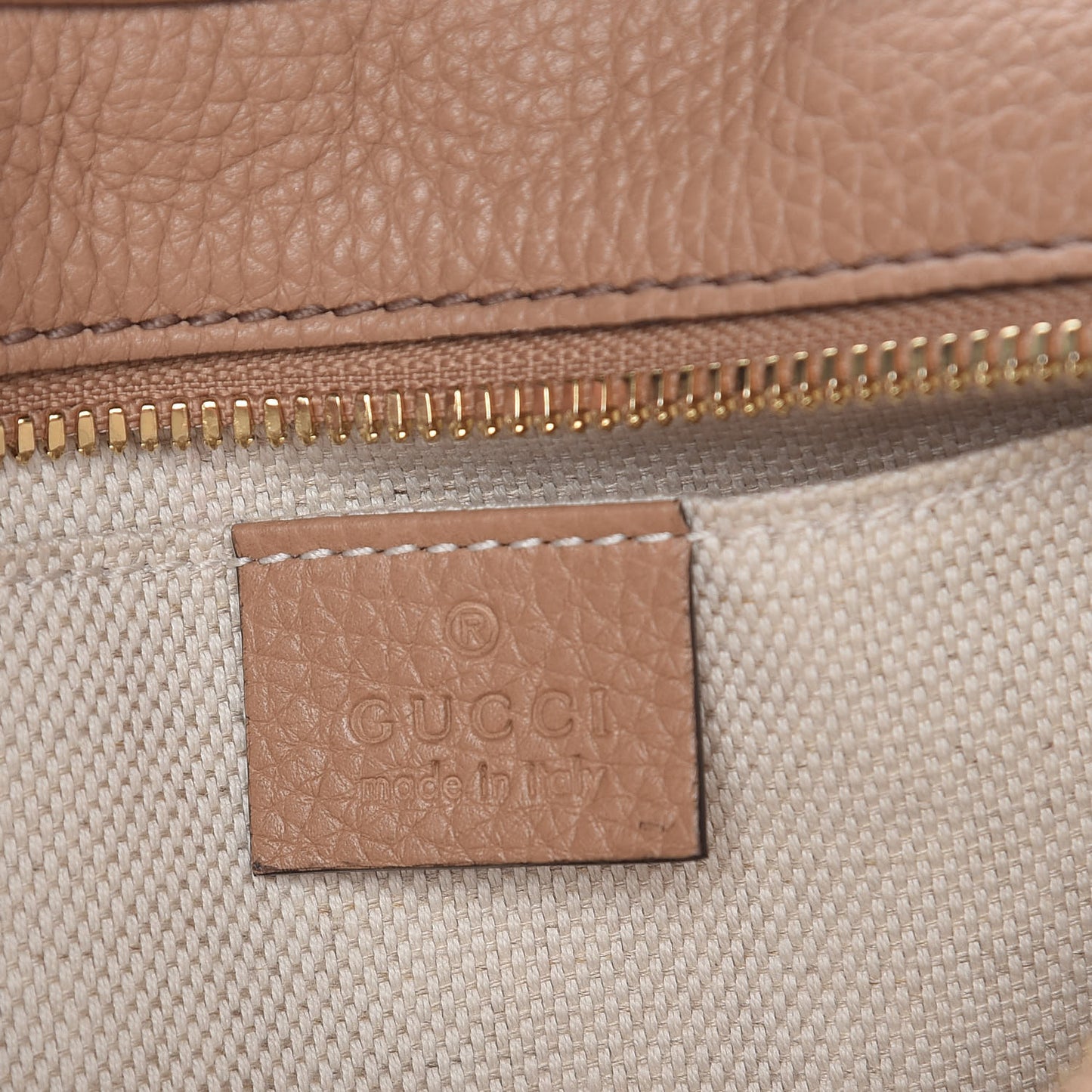 Pebbled Calfskin Small Soho Disco Bag Rose Beige