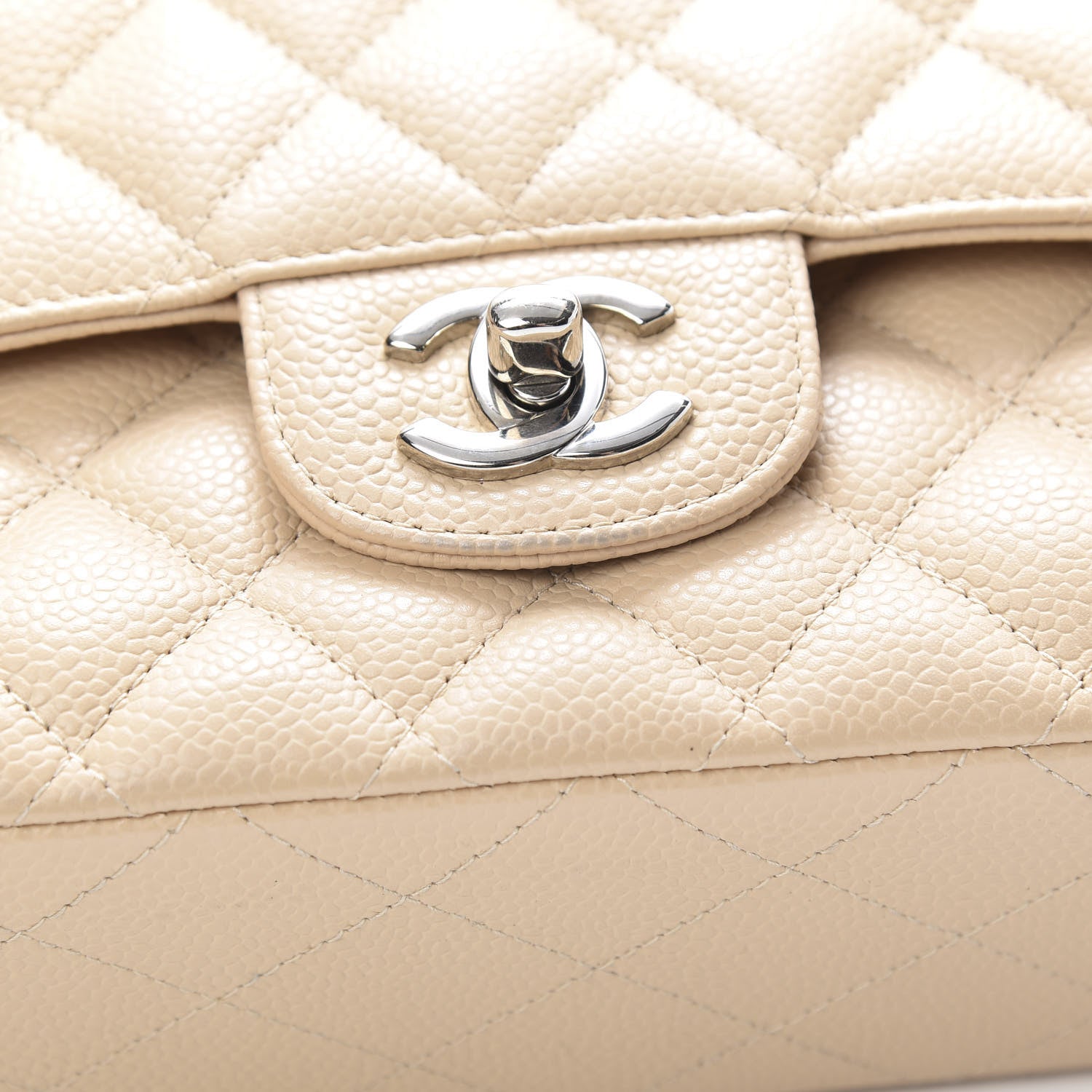 Chanel Caviar Quilted Medium Double Flap Beige Clair 16 of 16