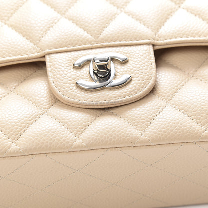 Chanel Caviar Quilted Medium Double Flap Beige Clair 16 of 16