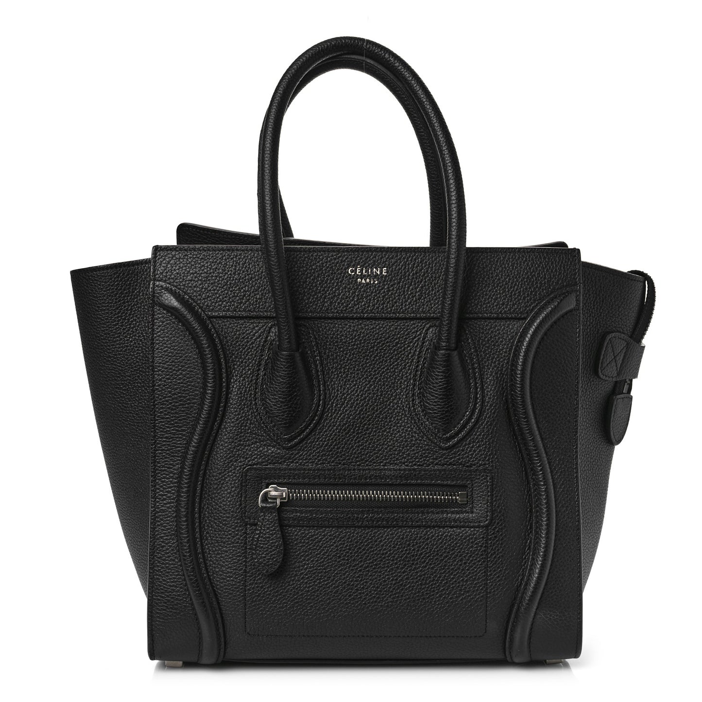 Drummed Calfskin Micro Luggage Black