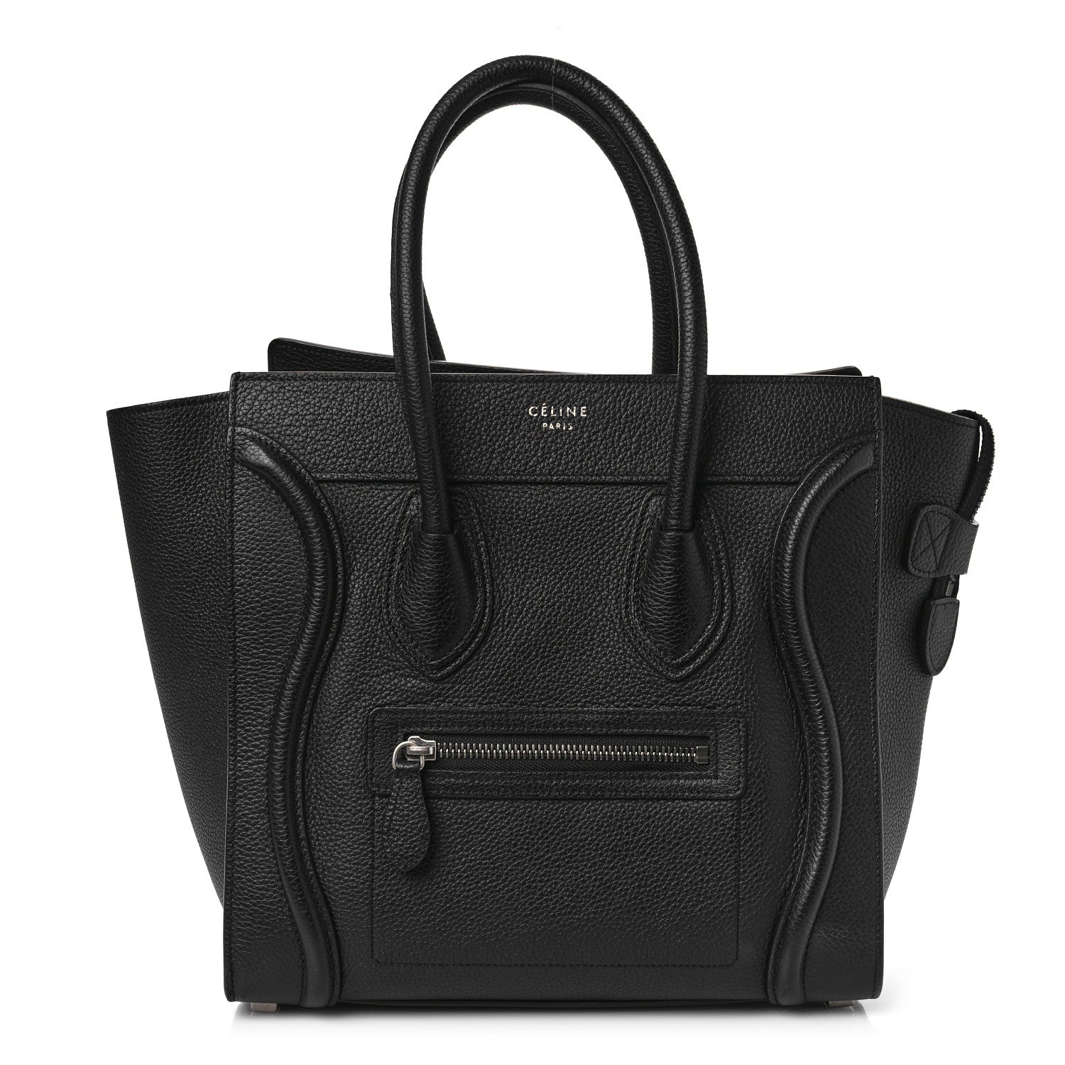 Celine Drummed Calfskin Micro Luggage Black 1 of 10