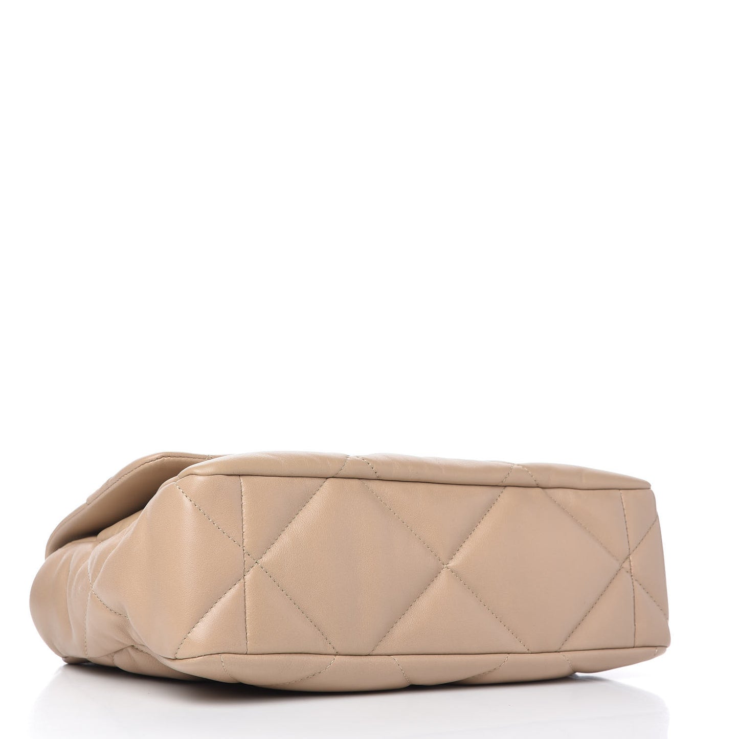 Lambskin Quilted Large Chanel 19 Flap Dark Beige