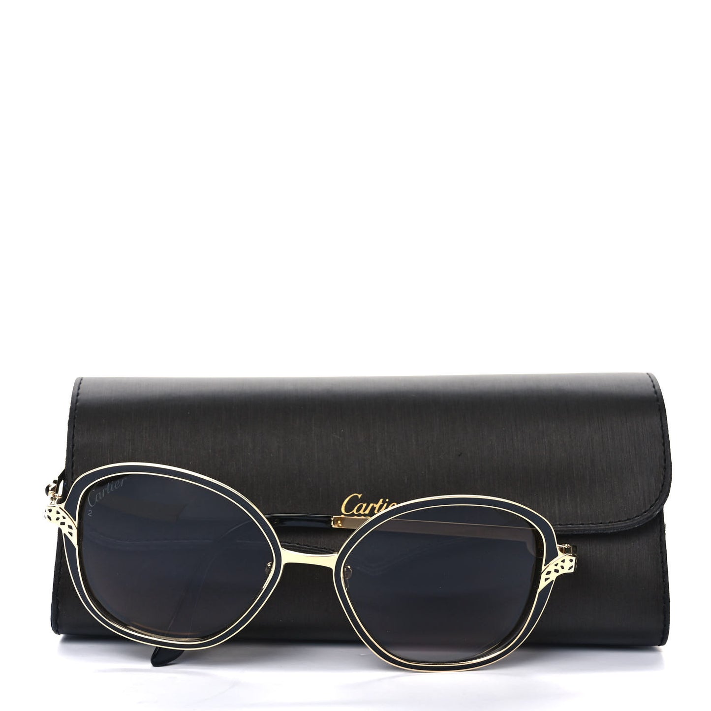 Panthere De Cartier Sunglasses Gold Black