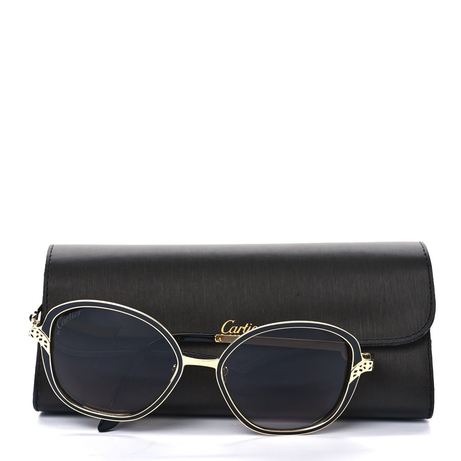 Cartier Panthere De Cartier Sunglasses Gold Black 8 of 8