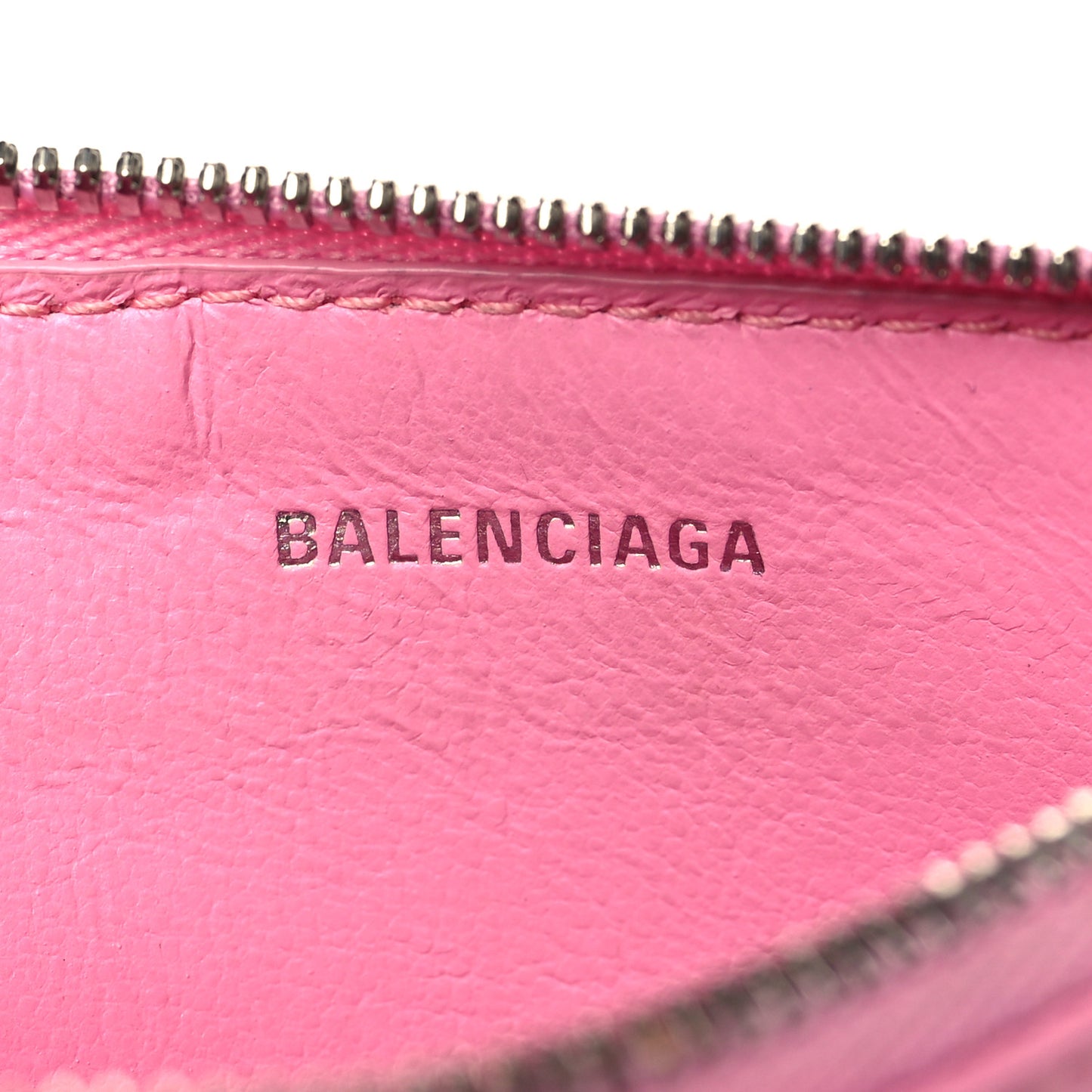 Grained Calfskin Logo Large Cash Long Coin Card Holder Rose Black