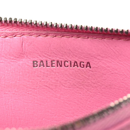 Balenciaga Grained Calfskin Logo Large Cash Long Coin Card Holder Rose Black 5 of 8