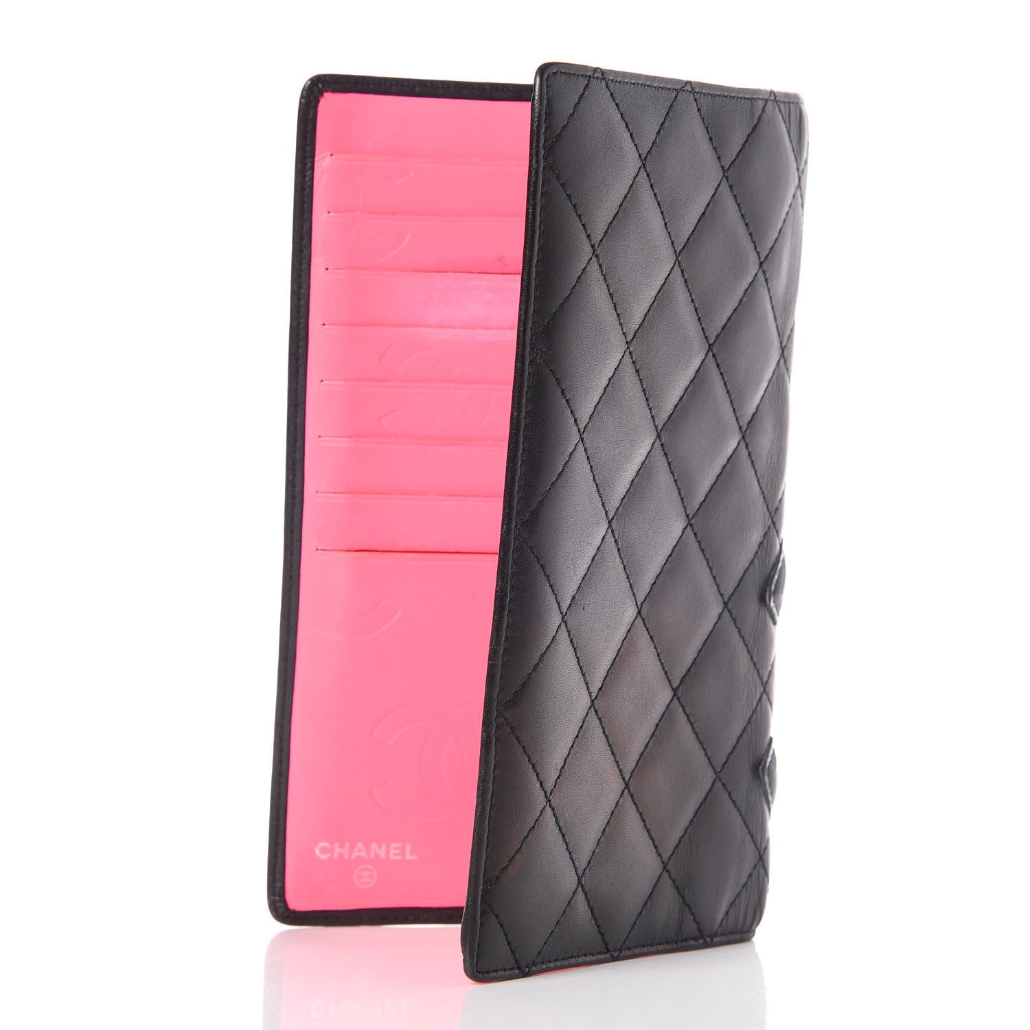Chanel Calfskin Quilted Cambon Yen Wallet Black 3 of 10