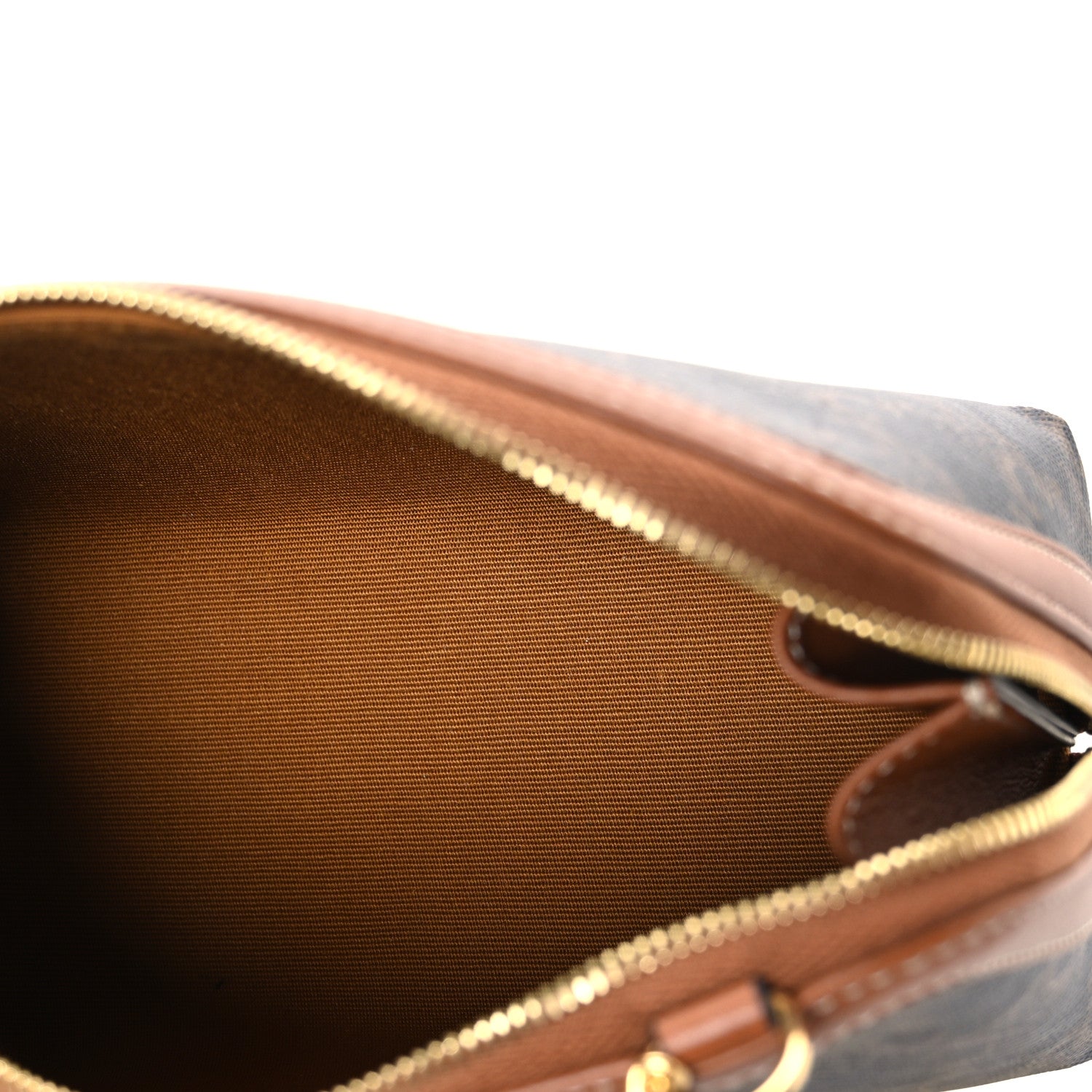 Celine Triomphe Canvas Lambskin Clutch On Chain Tan 5 of 11