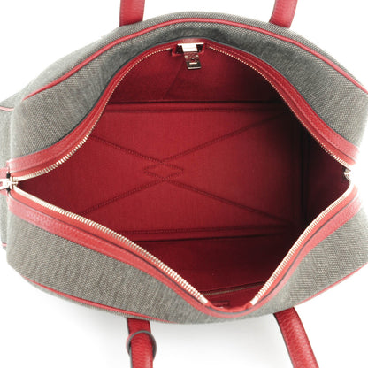 Hermes Toile Taurillon Clemence Victoria II 35 Rouge H 5 of 11