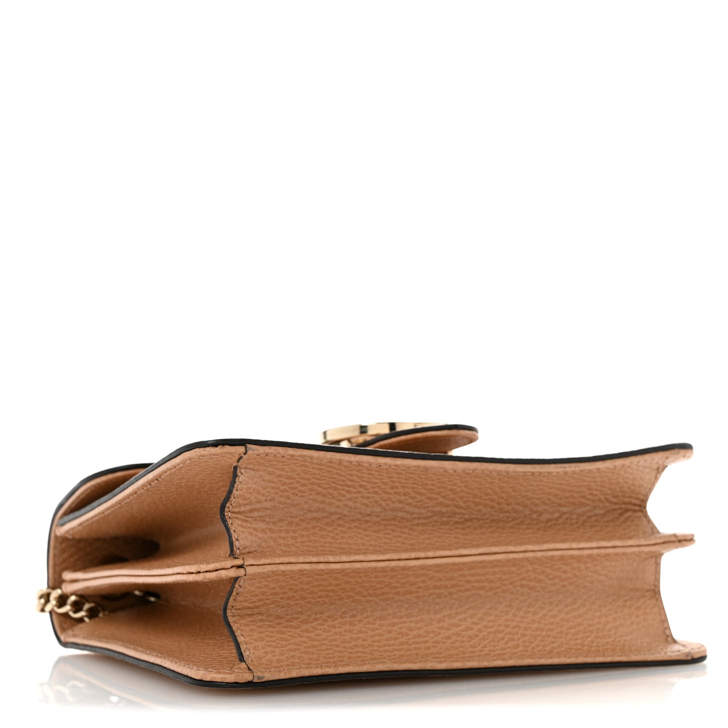 Dollar Calfskin Small Interlocking G Shoulder Bag Camelia