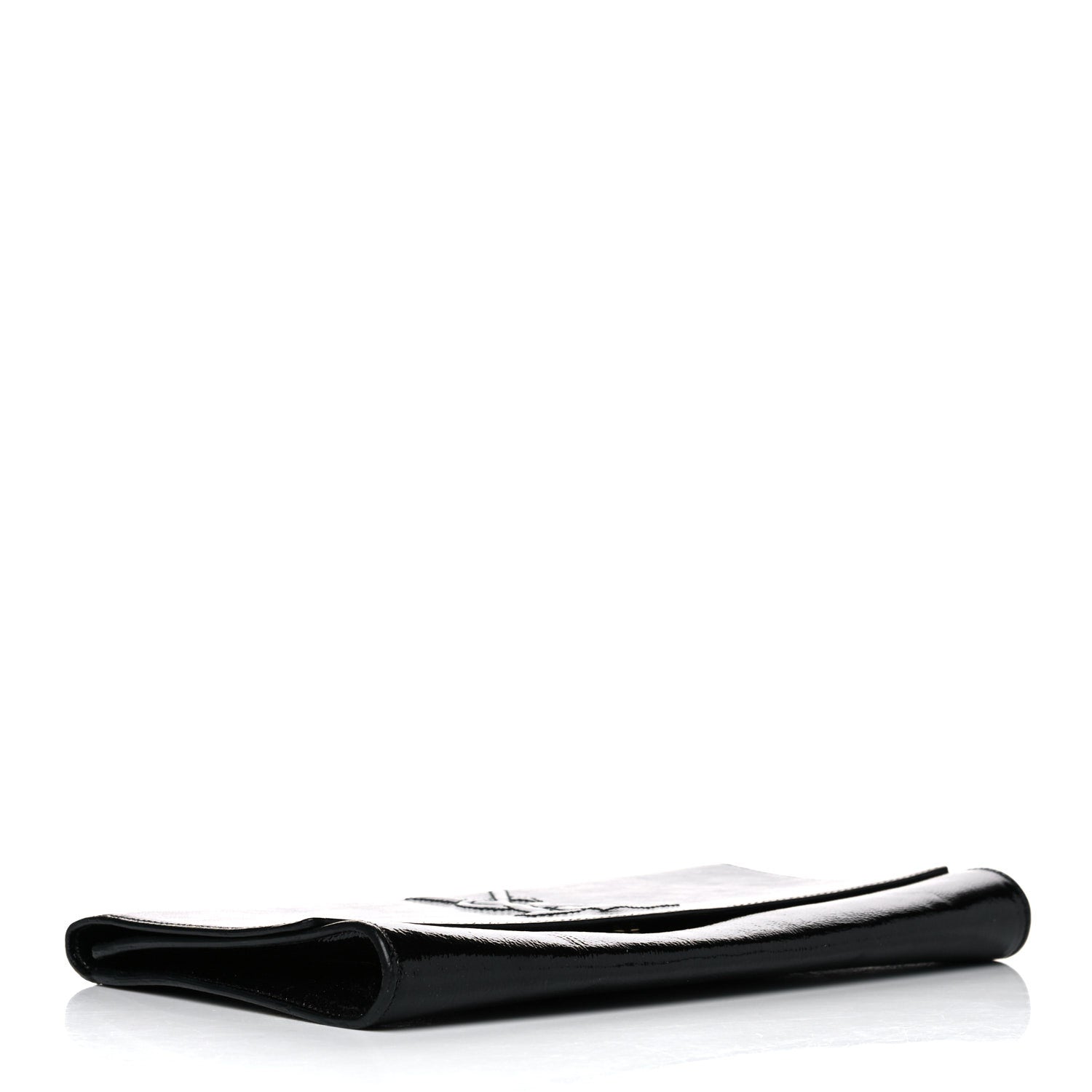 Saint Laurent Textured Patent Monogram Large Belle De Jour Clutch Black 4 of 12