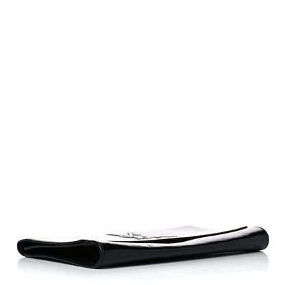 Saint Laurent Textured Patent Monogram Large Belle De Jour Clutch Black 4 of 12