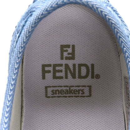 Fendi Denim Jacquard FF Matelasse Womens Domino Low Top Sneakers 38 Blue Navy 7 of 10