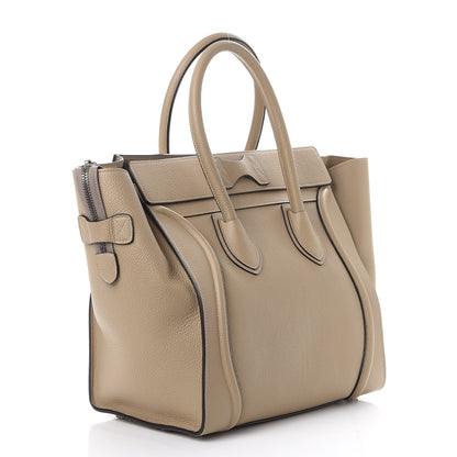 Celine Drummed Calfskin Mini Luggage Dune 3 of 12