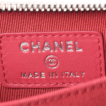 Chanel Aged Calfskin Quilted Gabrielle Zip Around Coin Purse Wallet Beige Black 6 of 15