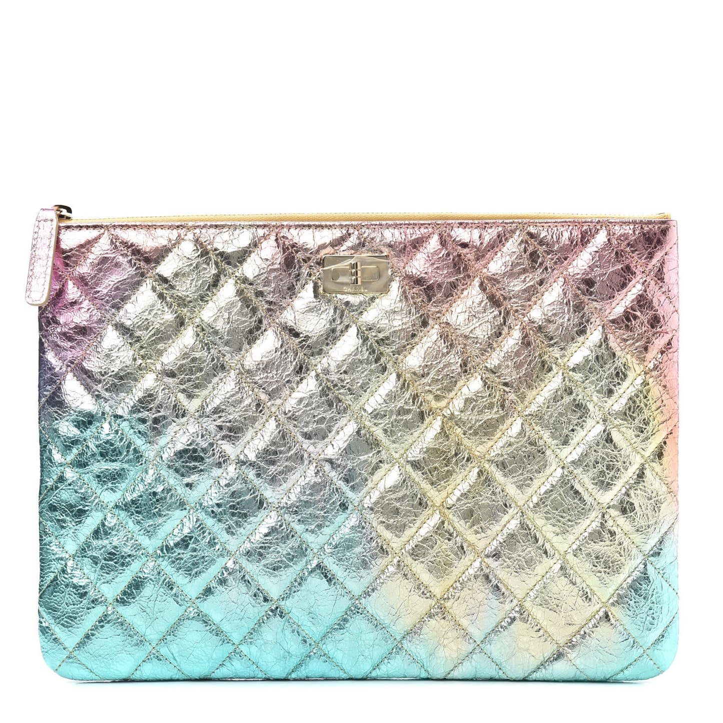 Metallic Goatskin Quilted Medium 2.55 Reissue Cosmetic Case Multicolor