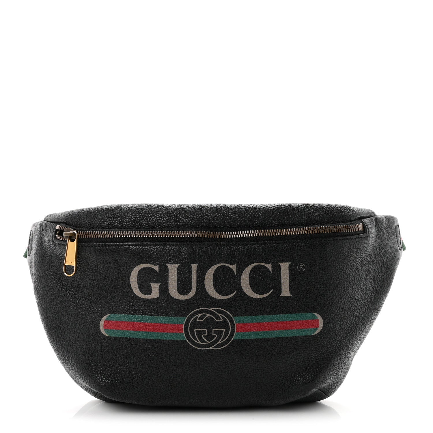 Gucci Grained Calfskin Logo Belt Bag Black 1 of 9