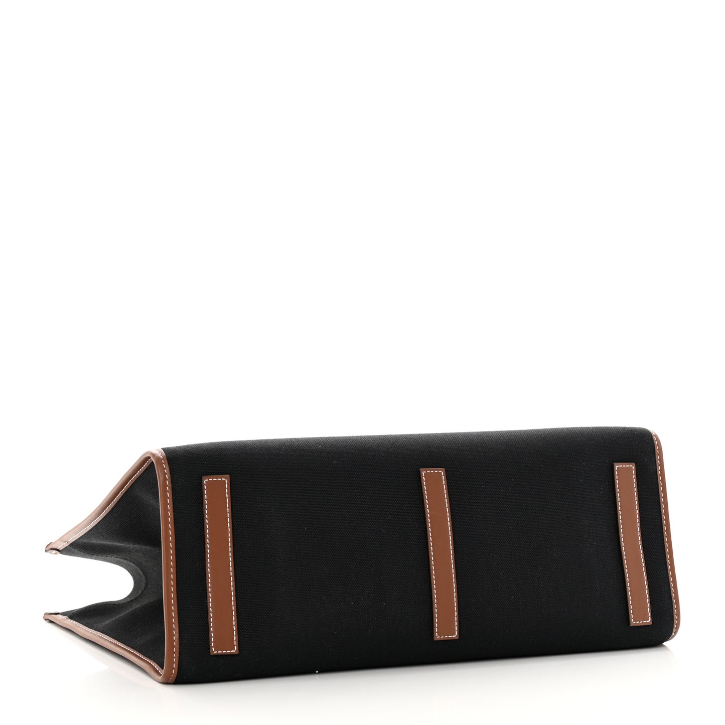 Canvas Smooth Calfskin Medium Two Tone Freya Tote Black Tan