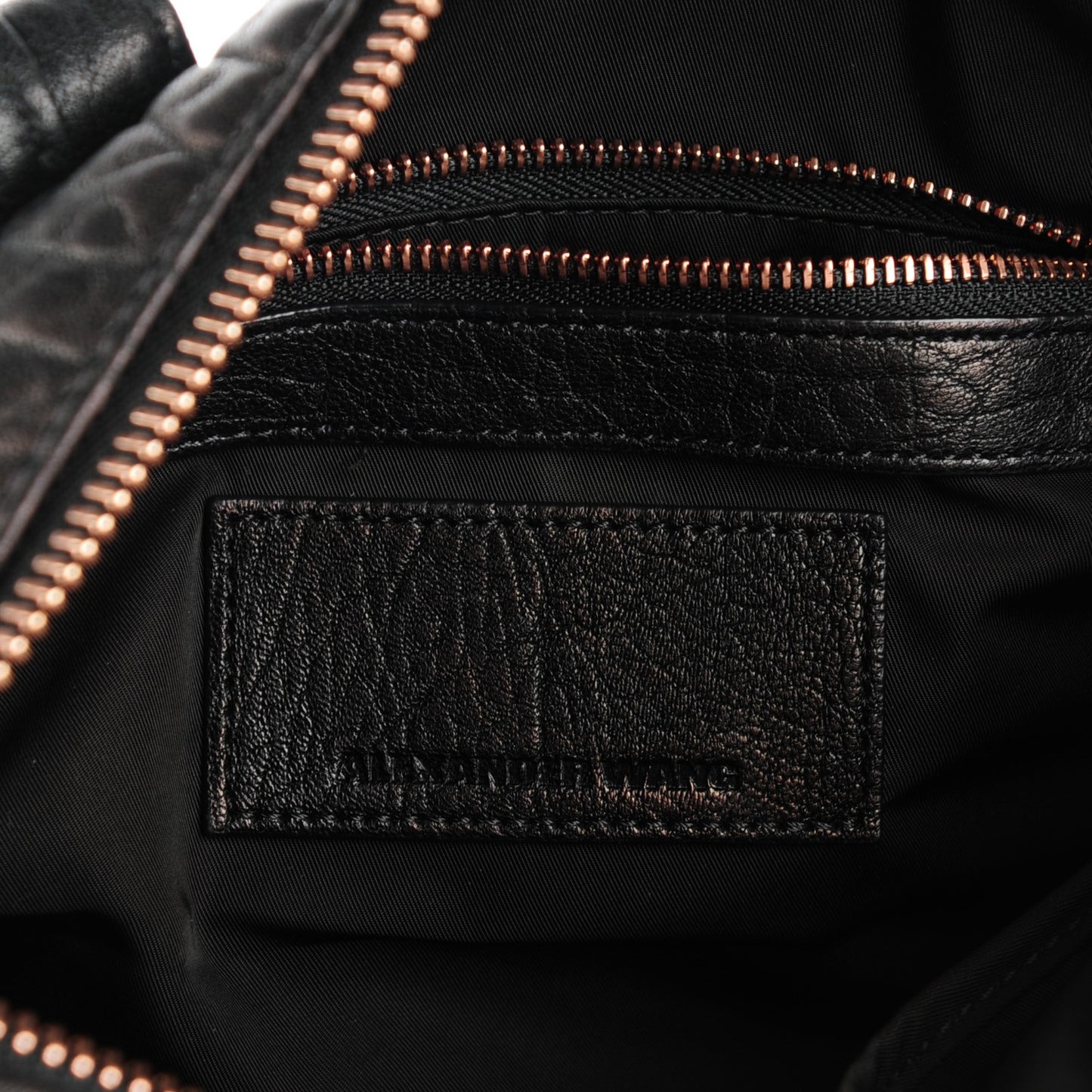 Pebbled Lambskin Rocco Black Pale Gold Hardware