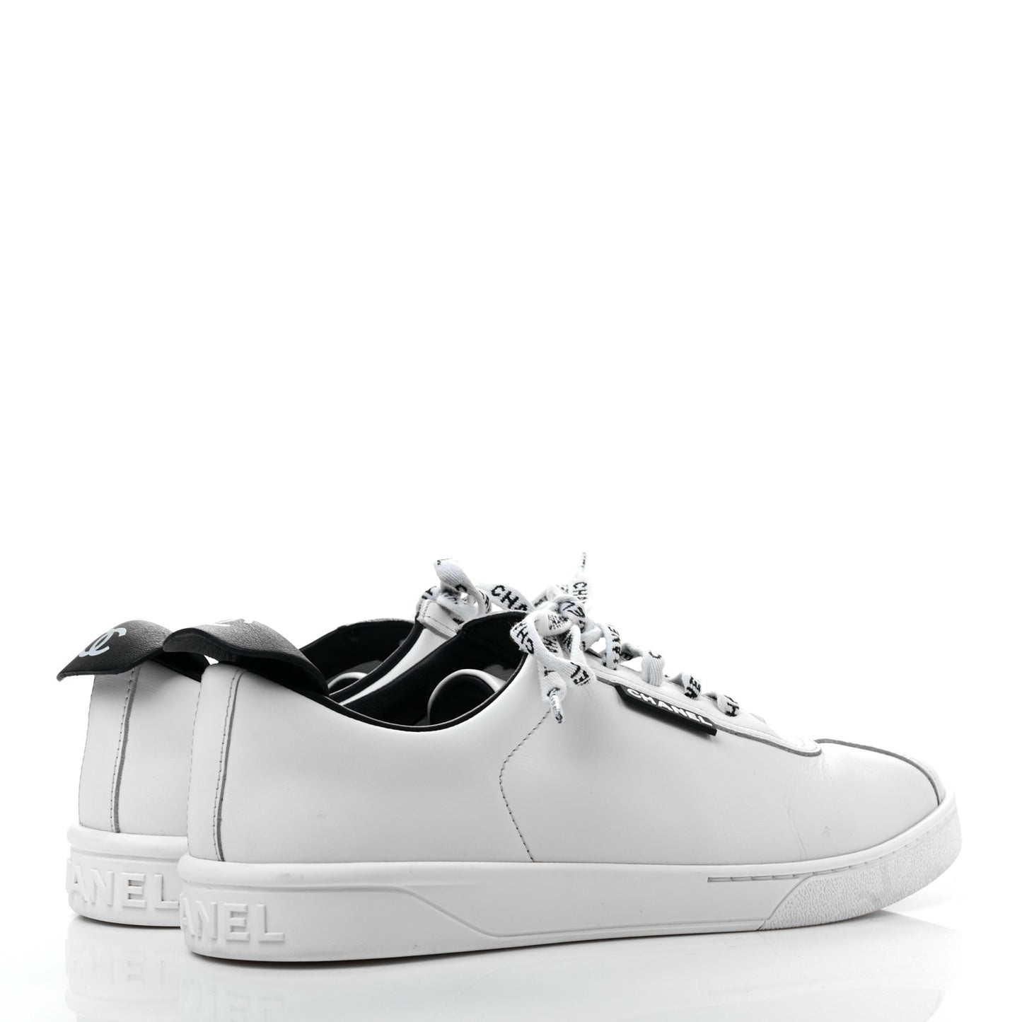 Calfskin CC Womens Sneakers 40 White