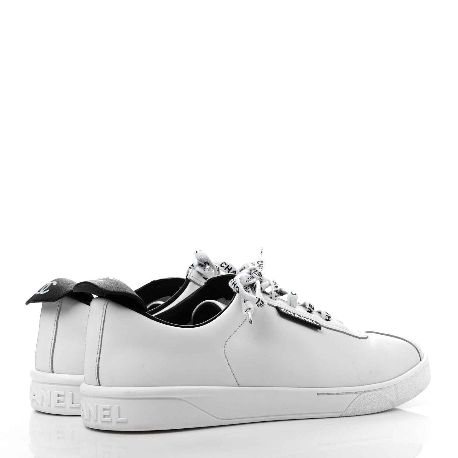 Chanel Calfskin CC Womens Sneakers 40 White 4 of 7