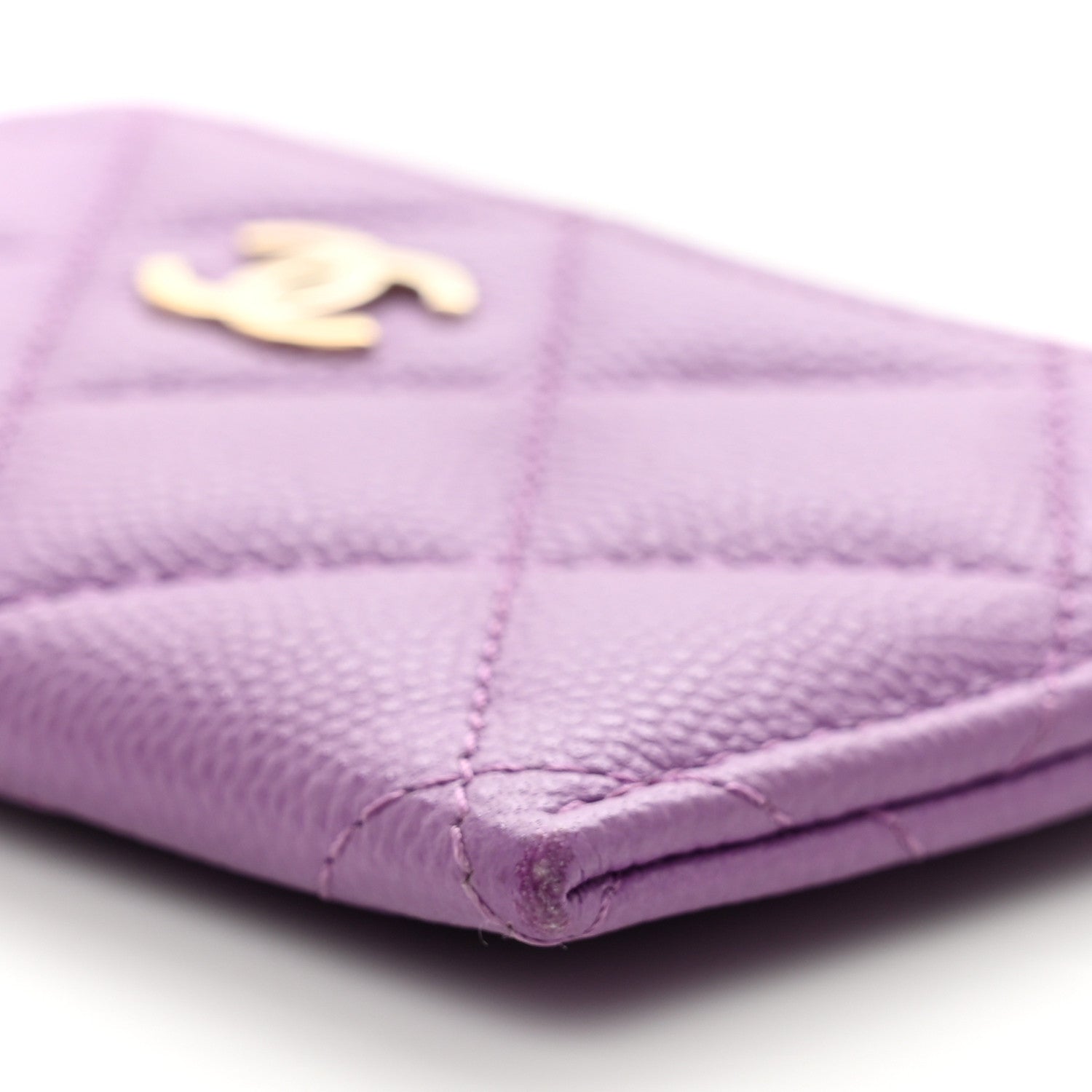 Chanel Caviar Quilted Card Holder Purple 10 of 10