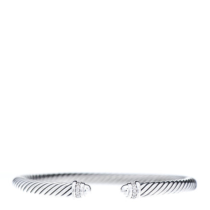 David Yurman Sterling Silver Diamond 5mm Cable Classics Dome Bracelet 1 of 5