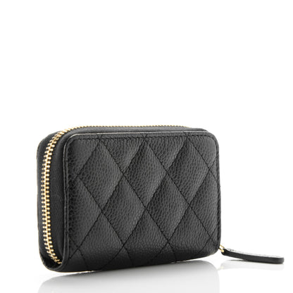 Chanel Caviar Quilted Zip Coin Purse Black 3 of 7