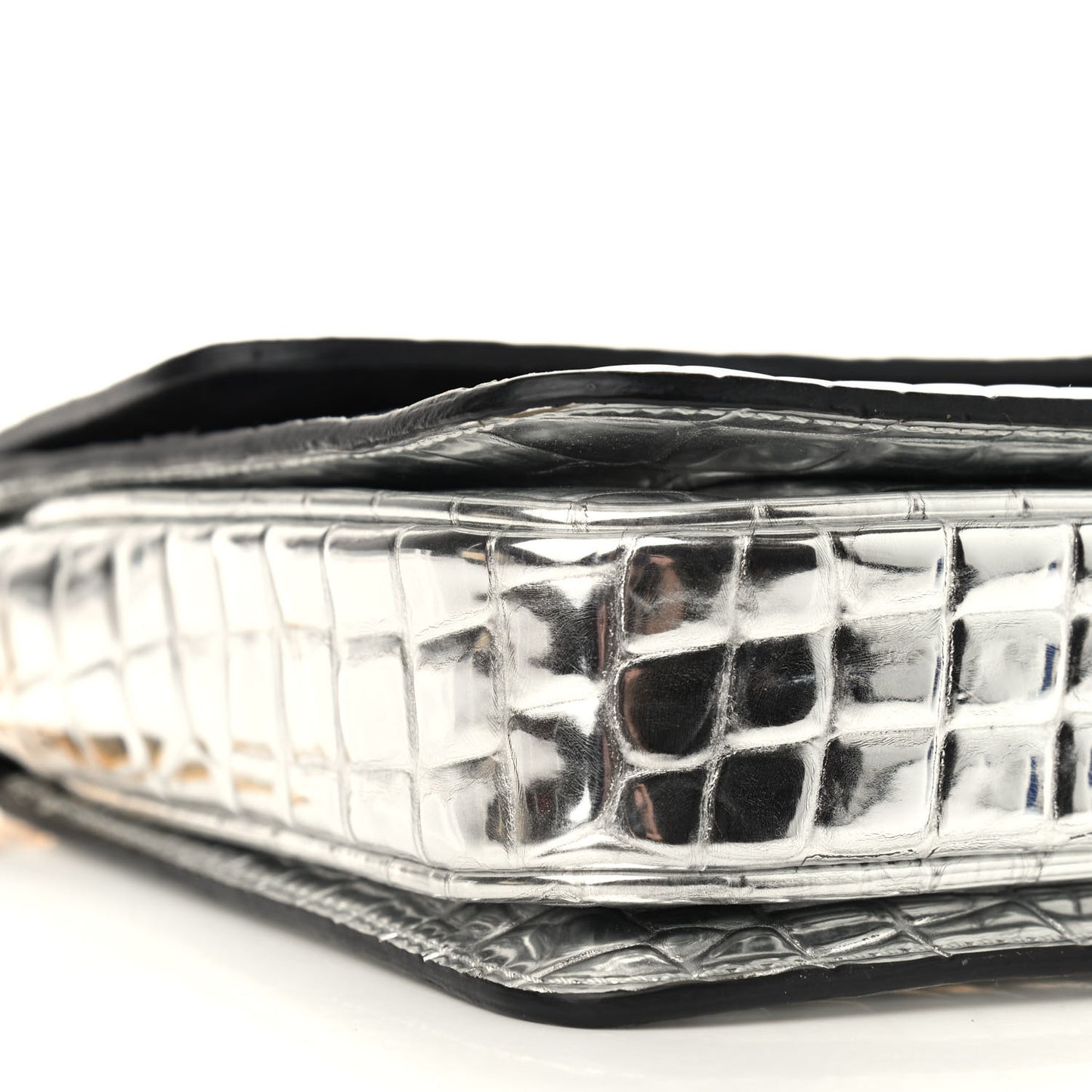 Embossed Crocodile Effect Grace Silver