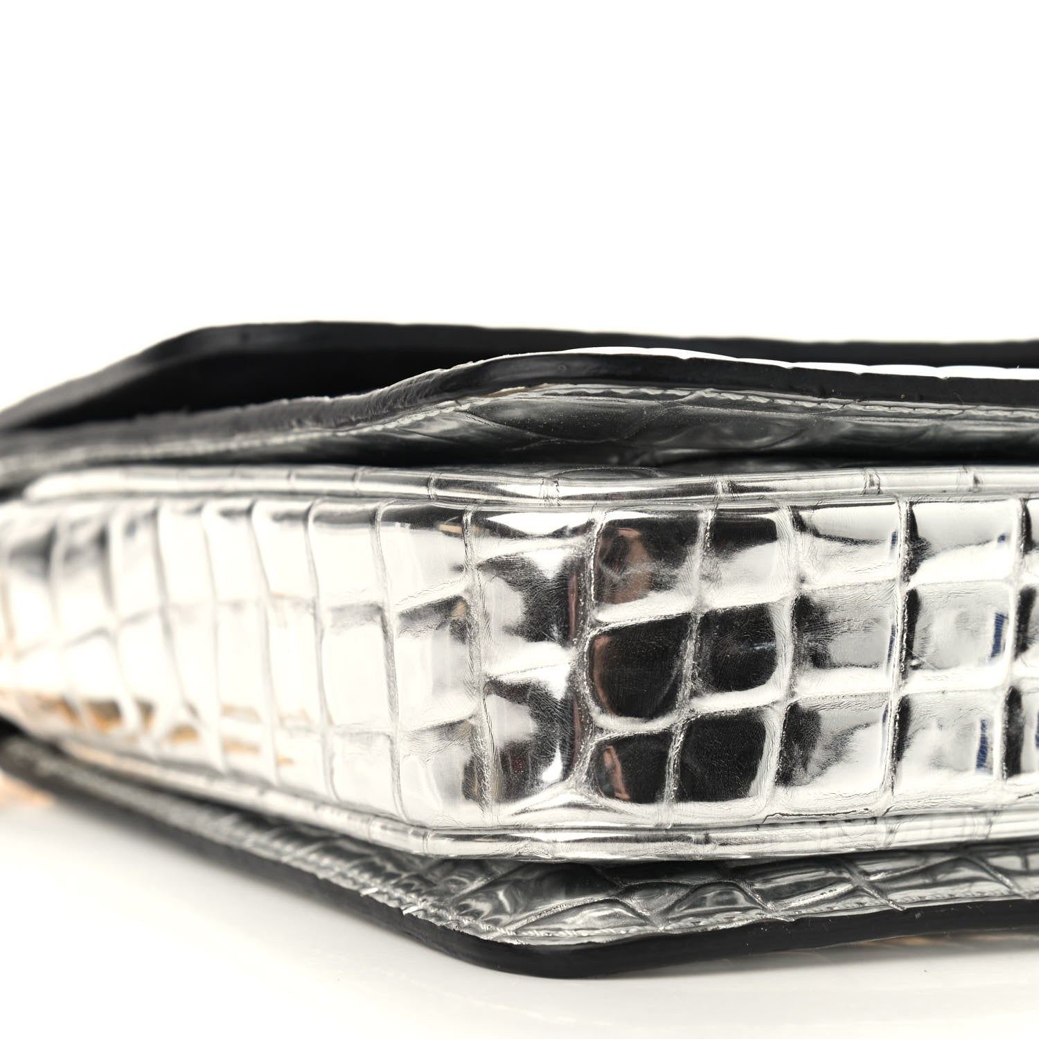 Stella McCartney Embossed Crocodile Effect Grace Silver 7 of 8