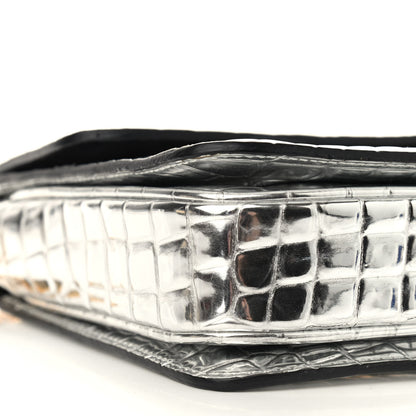 Stella McCartney Embossed Crocodile Effect Grace Silver 7 of 8
