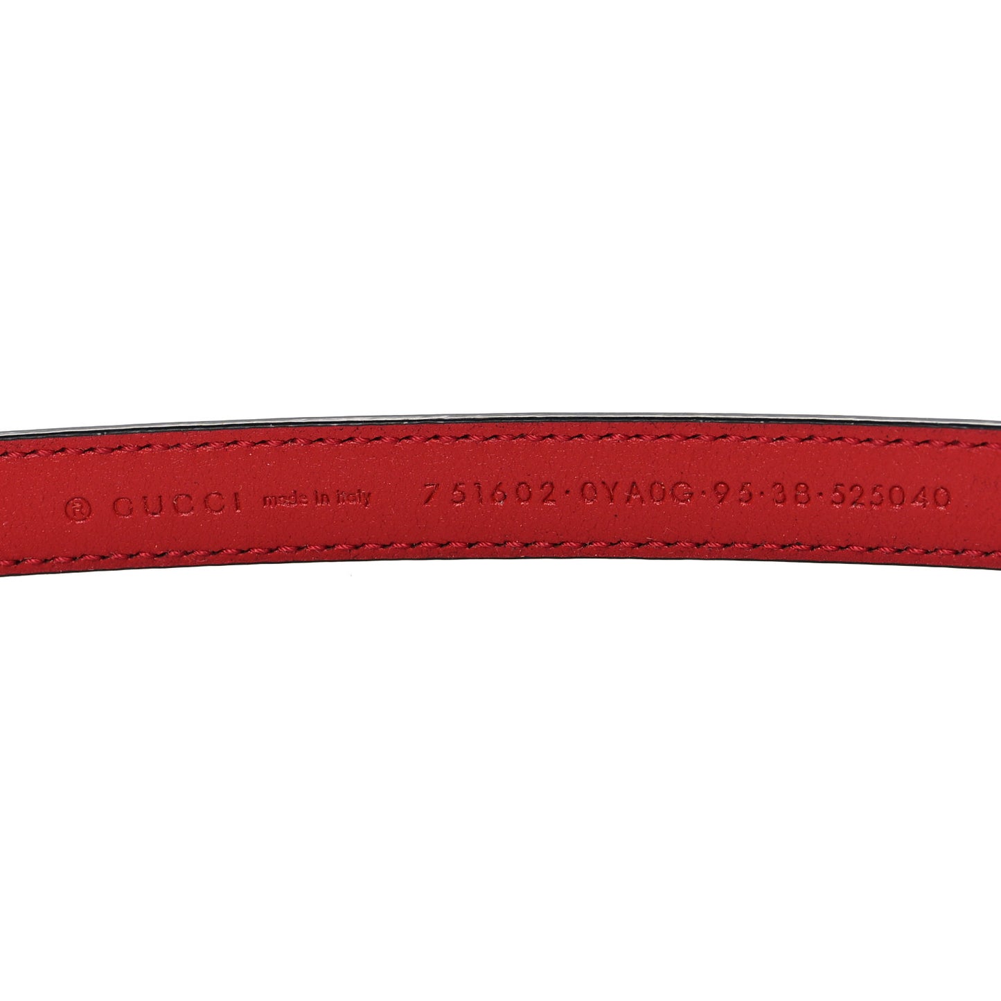 Plutone Calfskin Gucci Buckle 20mm Thin Belt 95 38 Rosso