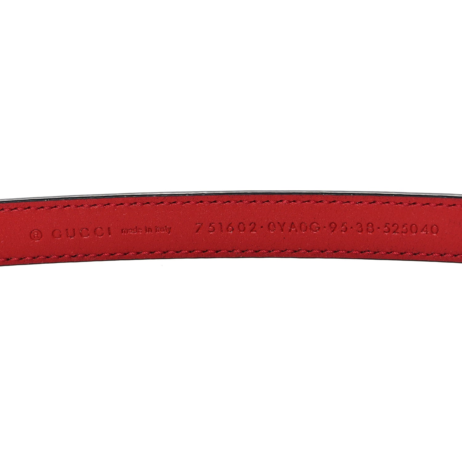 Gucci Plutone Calfskin Gucci Buckle 20mm Thin Belt 95 38 Rosso 5 of 5