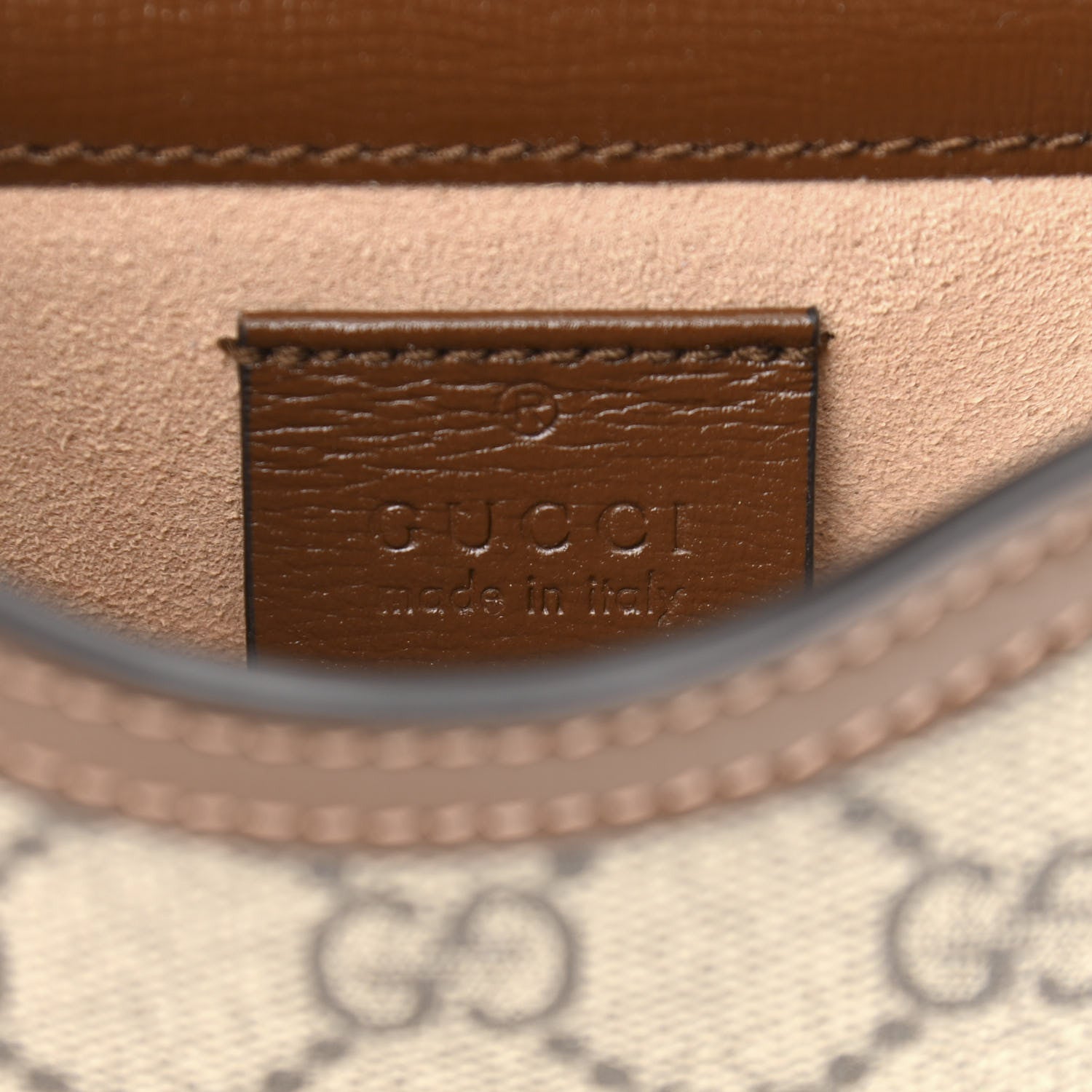 Gucci GG Supreme Monogram Mini Horsebit 1955 Crossbody Bag Beige Brown Sugar 6 of 10